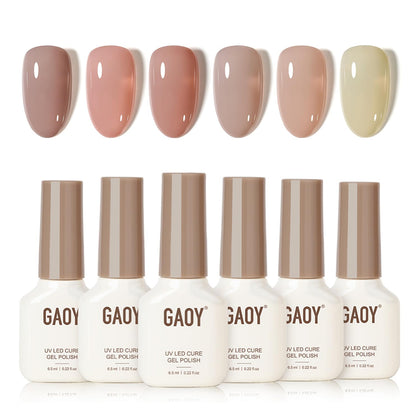 Set de vernis gel GAOY avec 6 couleurs crémeuses et un aimant cat eye