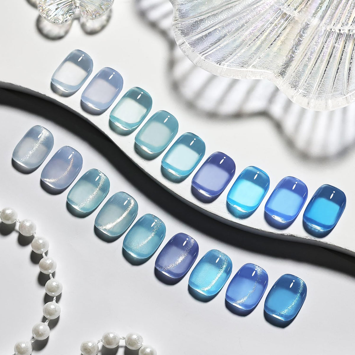 Set de vernis gel JODSONE 9 couleurs bleu avec base et top coat