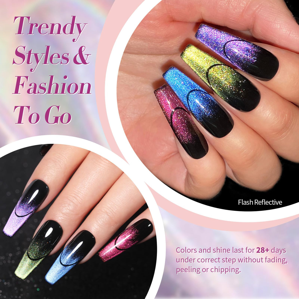 Set de vernis gel magnétique 9D en présentation