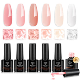 Set de vernis gel modelones 8-en-1, 6 flacons de 7ml en rose nude