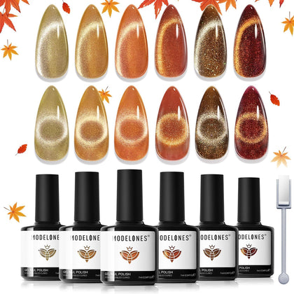 Set de vernis gel modelones avec 6 flacons de 7ml en teintes automnales