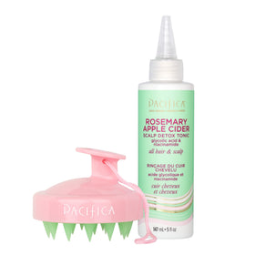 Set Détox Cuir Chevelu Pacifica avec tonic au vinaigre de pomme et brosse massante