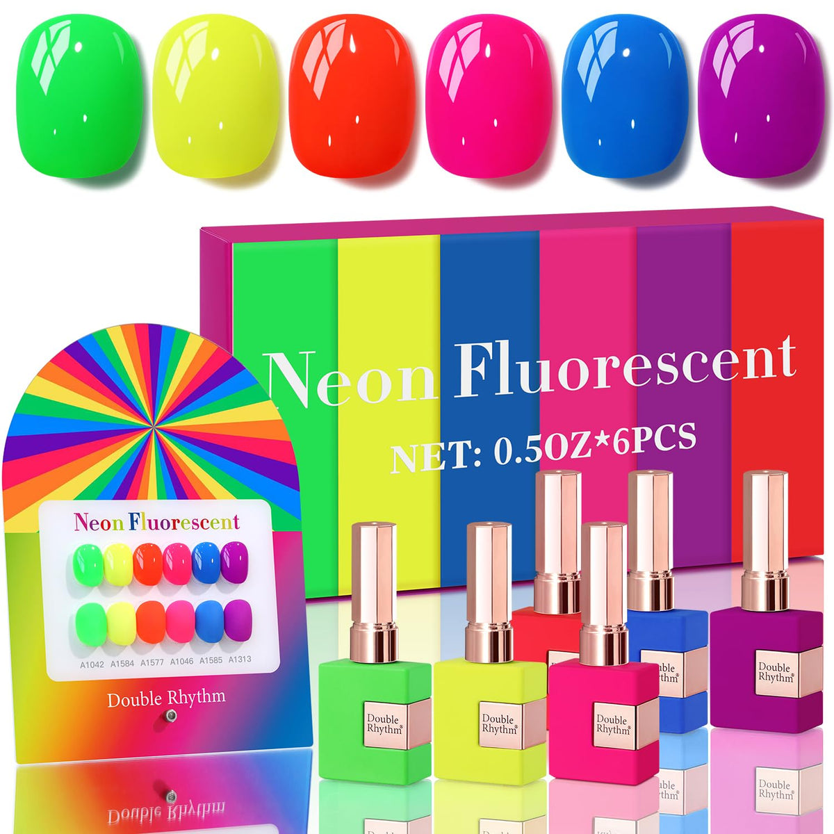 Set Double Rhythm de 6 vernis en gel 15 ML sur fond blanc