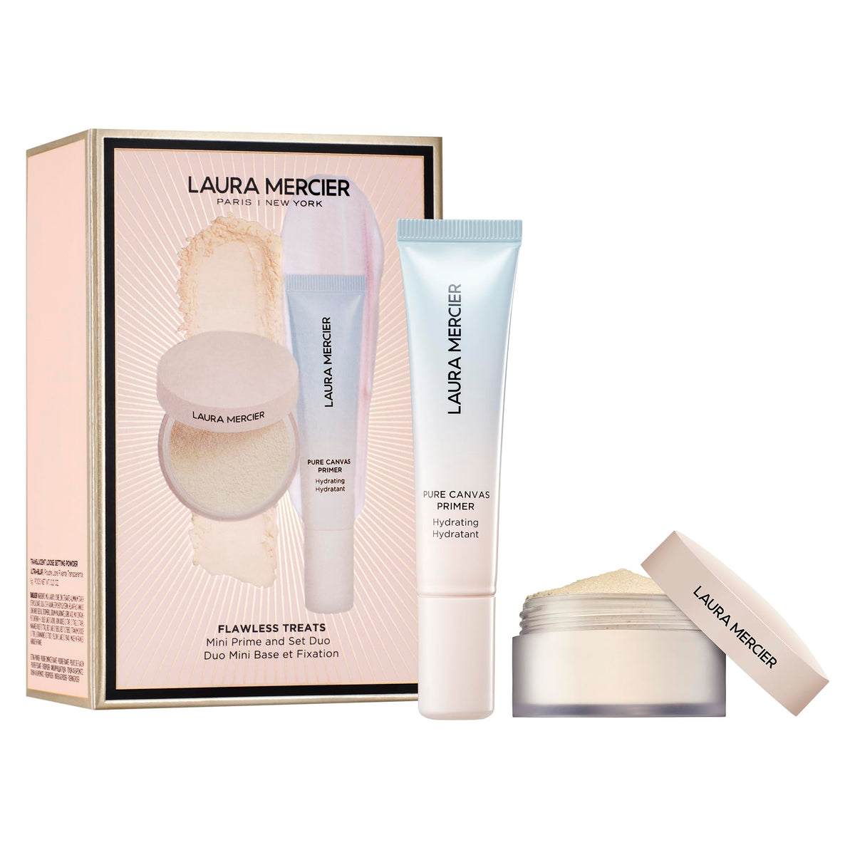 Set Duo Mini Laura Mercier avec Primer Hydratant et Poudre Fixante translucide