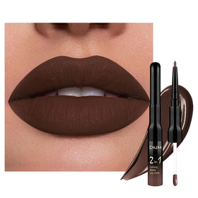 Set evpct crayon à lèvres et rouge à lèvres liquide chocolat vue de face