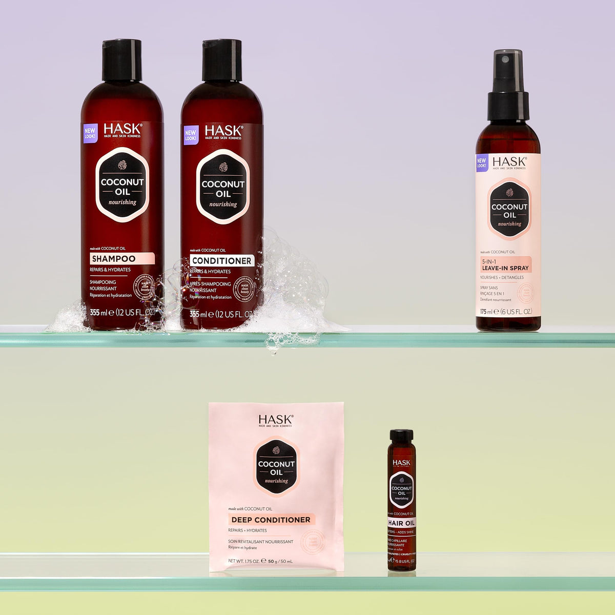 Set HASK à la Noix de Coco avec des accessoires de bain