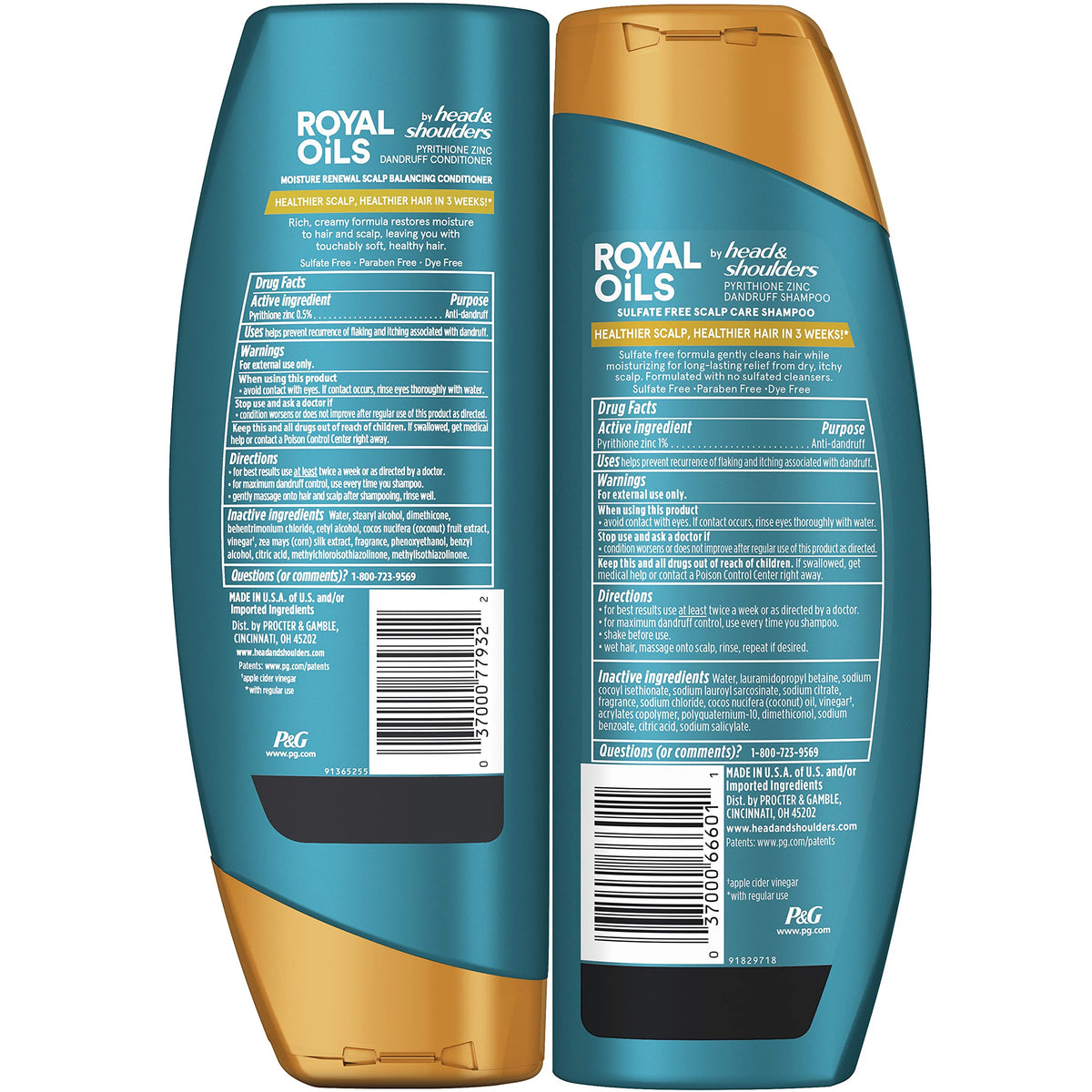 Set Head & Shoulders Royal Oils avec packaging et présentation