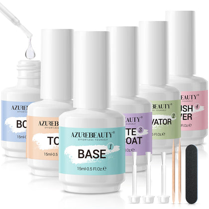 Set liquide de poudre à ongles AZUREBEAUTY avec bouteilles et accessoires