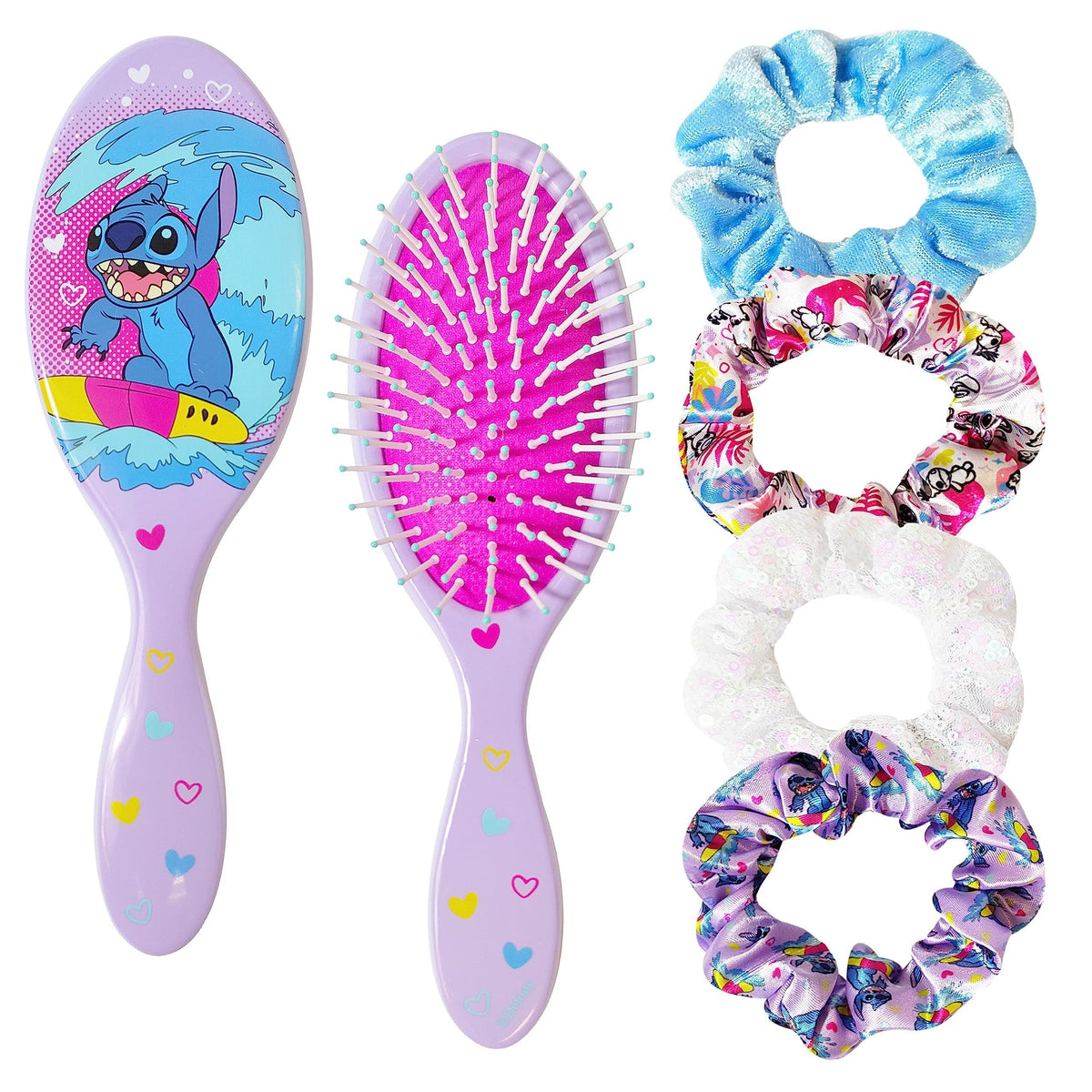 Set LUV HER avec brosse à cheveux et élastiques colorés