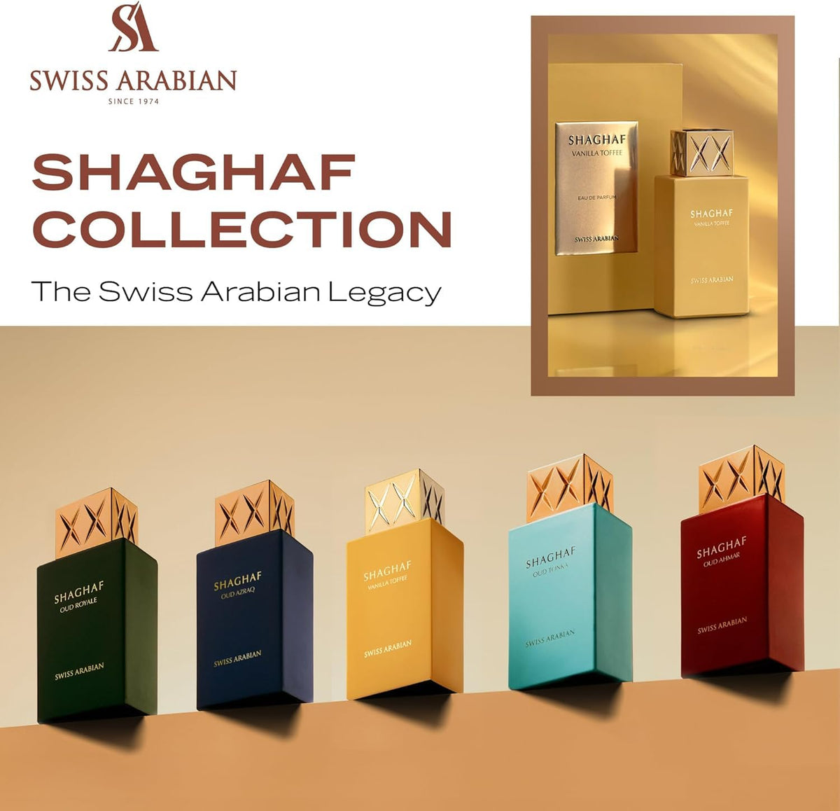Shaghaf Vanilla Toffee de Swiss Arabian dans un cadre élégant