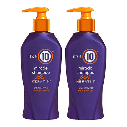 Shampoo Miracle Plus Keratin It's a 10 Haircare 10 fl. oz. pack de 2