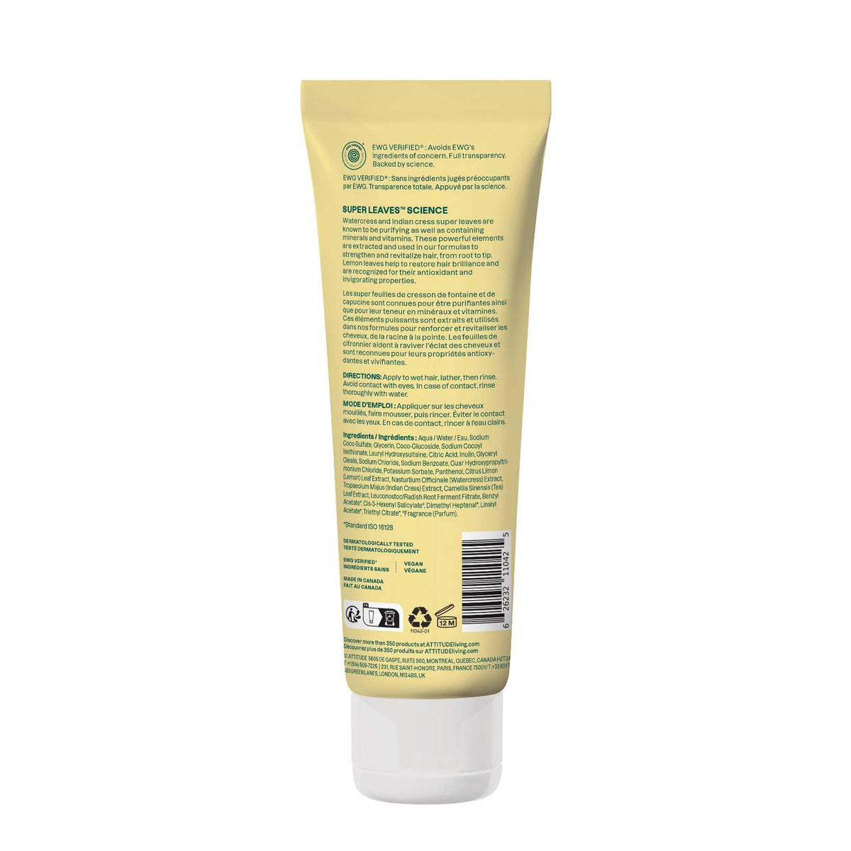 Shampooing ATTITUDE 272g avec les ingrédients mis en avant