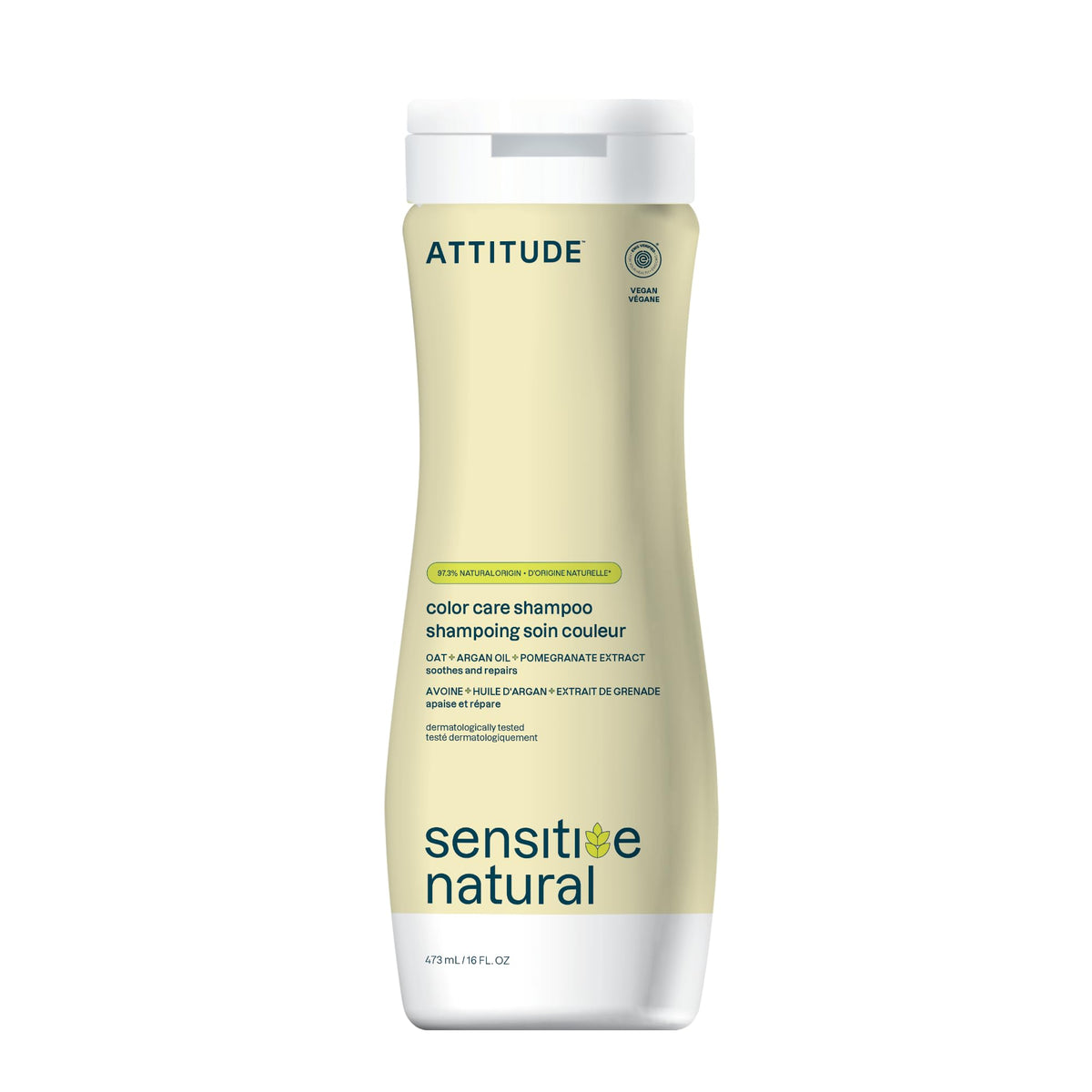 Shampooing ATTITUDE 540g vue avant avec étiquette et bouchon