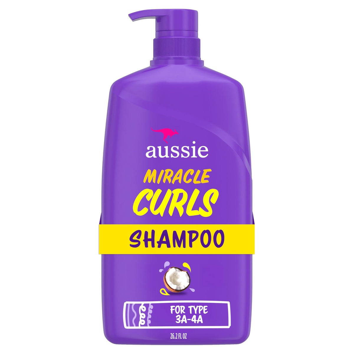 Shampooing Aussie Miracle Curls 890g avec huile de coco vue avant