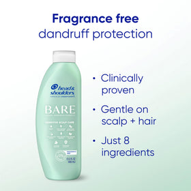 Shampooing BARE de Head & Shoulders, dos de la bouteille montrant les ingrédients