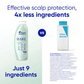 Shampooing BARE Head & Shoulders sur un fond blanc