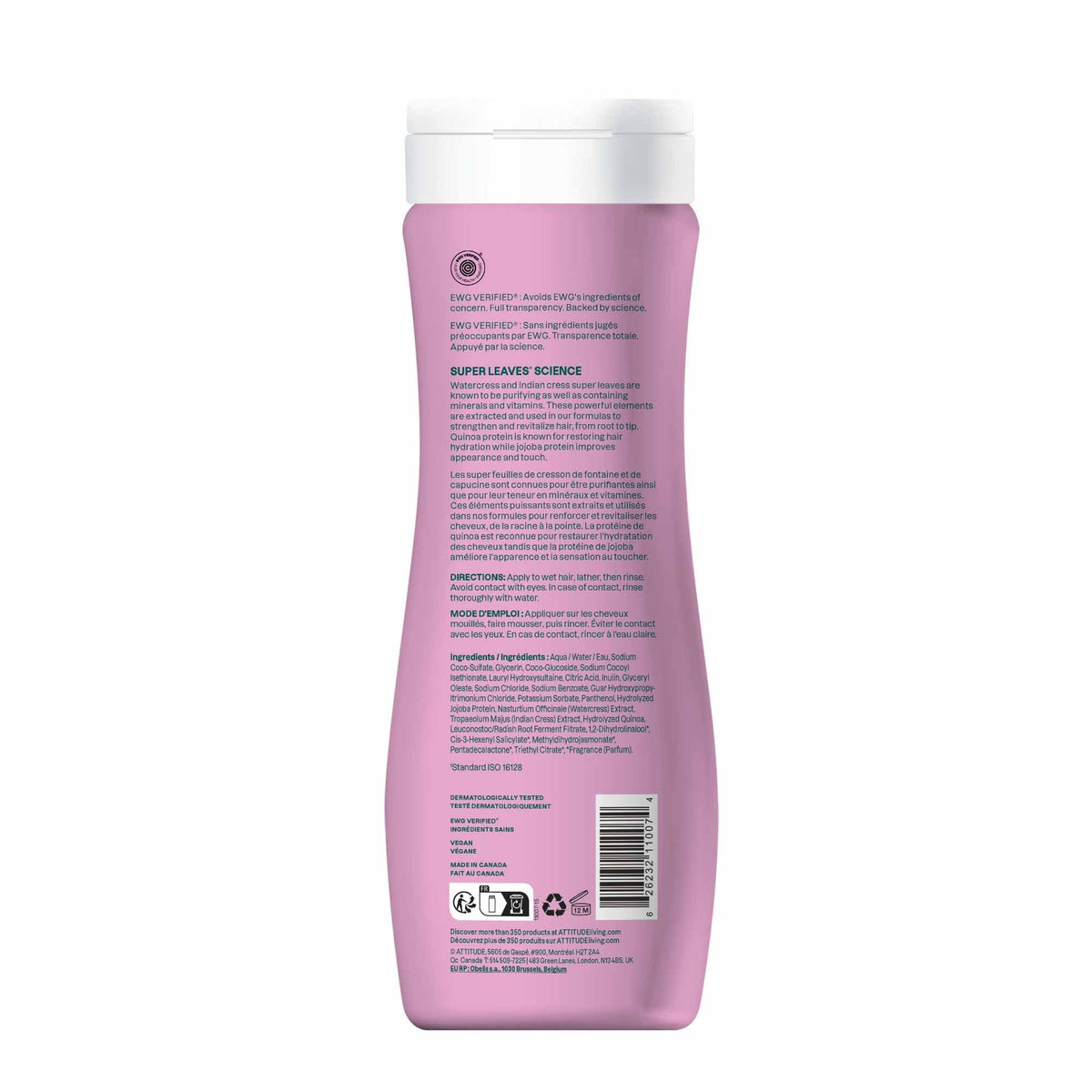 Shampooing BIO SPECTRA ATTITUDE 540g sur une surface en bois