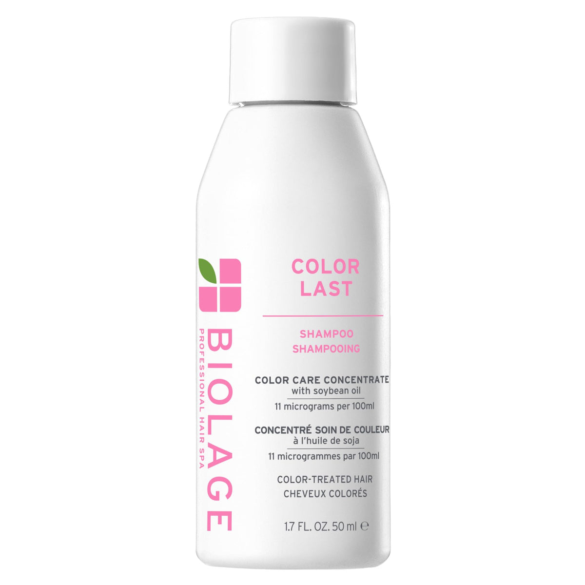 Shampooing Biolage Color Last 50 ml vue avant avec bouchon