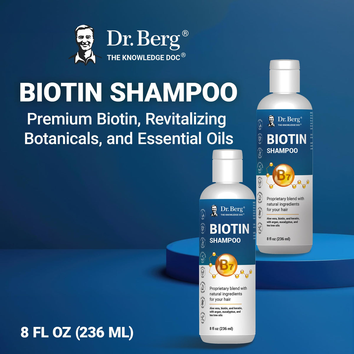 Shampooing Biotin Dr. Berg Nutritionals 240g avec ingrédients naturels