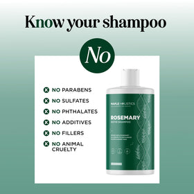 Shampooing Biotin et Romarin avec des accessoires de soins capillaires
