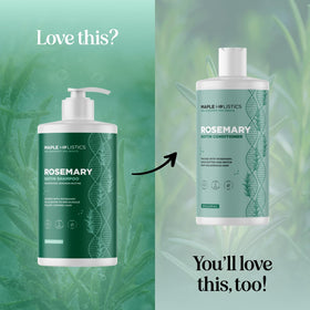 Shampooing Biotin et Romarin en milieu de salle de bain