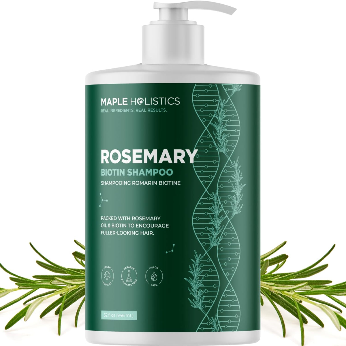Shampooing Biotin et Romarin Maple Holistics 32 Fl Oz vue avant