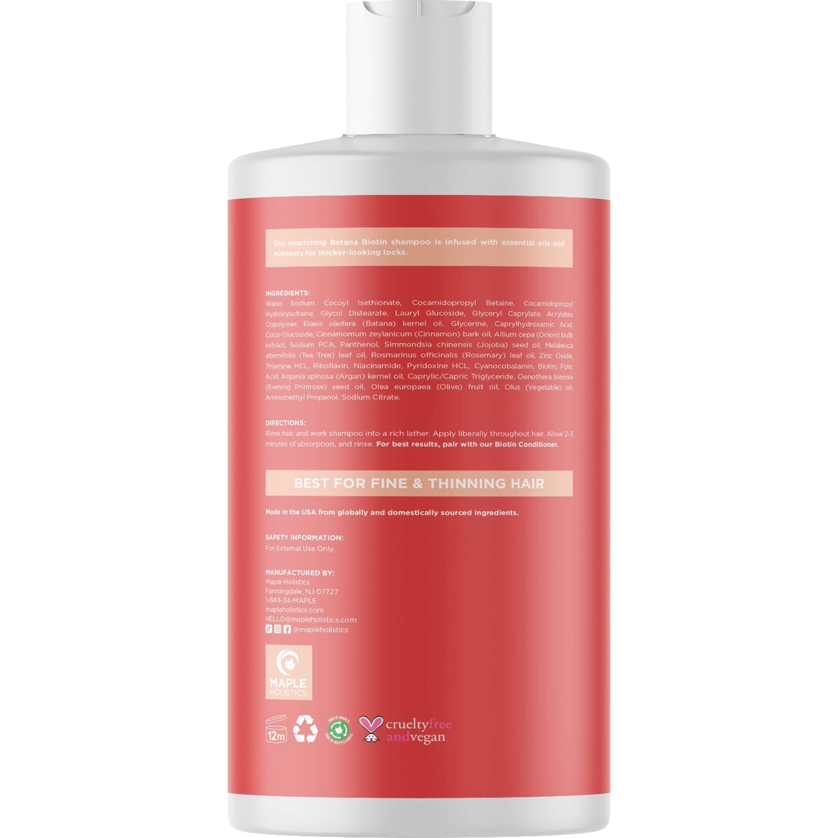 Shampooing Biotine & Huile de Batana avec huiles essentielles