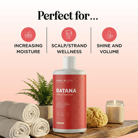 Shampooing Biotine & Huile de Batana dans un cadre de salle de bain