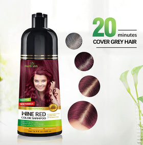 Shampooing colorant Herbishh Rouge Vin avec ingrédients naturels