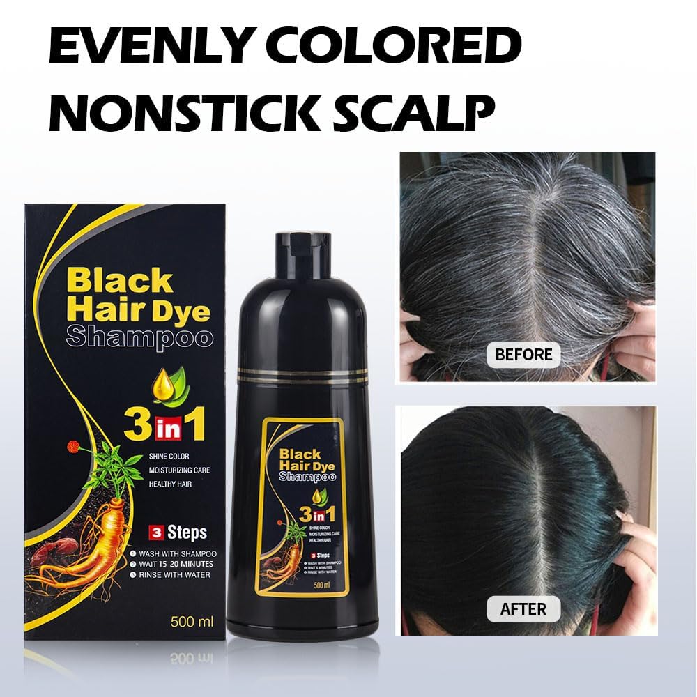 Shampooing cosmpro noir 590g en main avec gants
