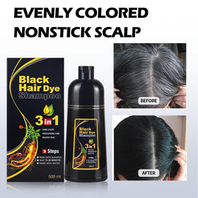 Shampooing cosmpro noir 590g en main avec gants