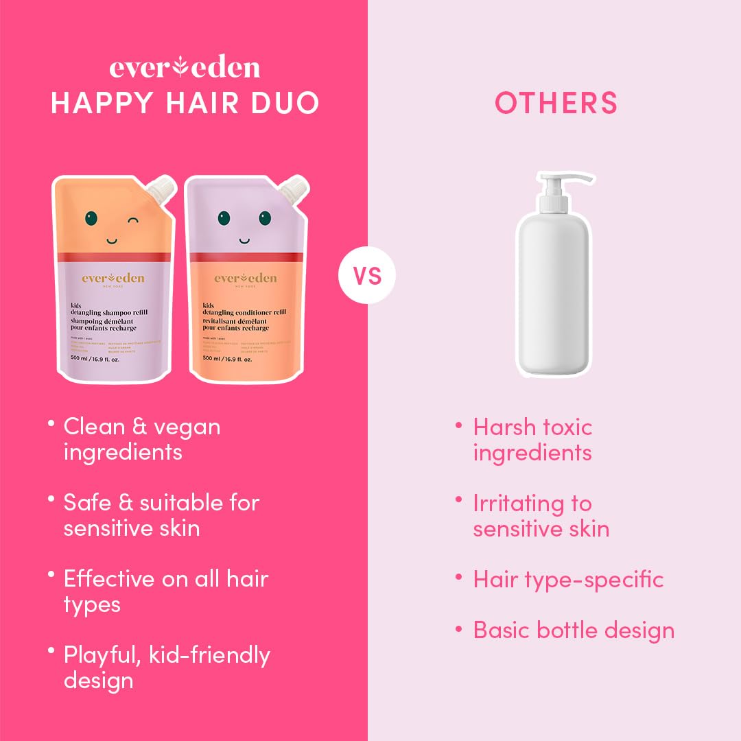 Shampooing démêlant Evereden avec enfants souriants
