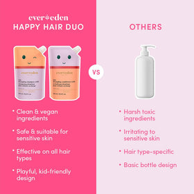 Shampooing démêlant Evereden avec enfants souriants