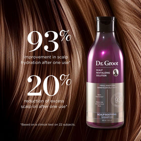 Shampooing Dr. Groot sur un fond blanc, mise en scène