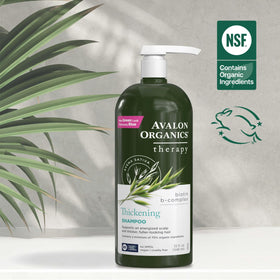 Shampooing épaississant Avalon Organics avec accessoires de soin capillaire