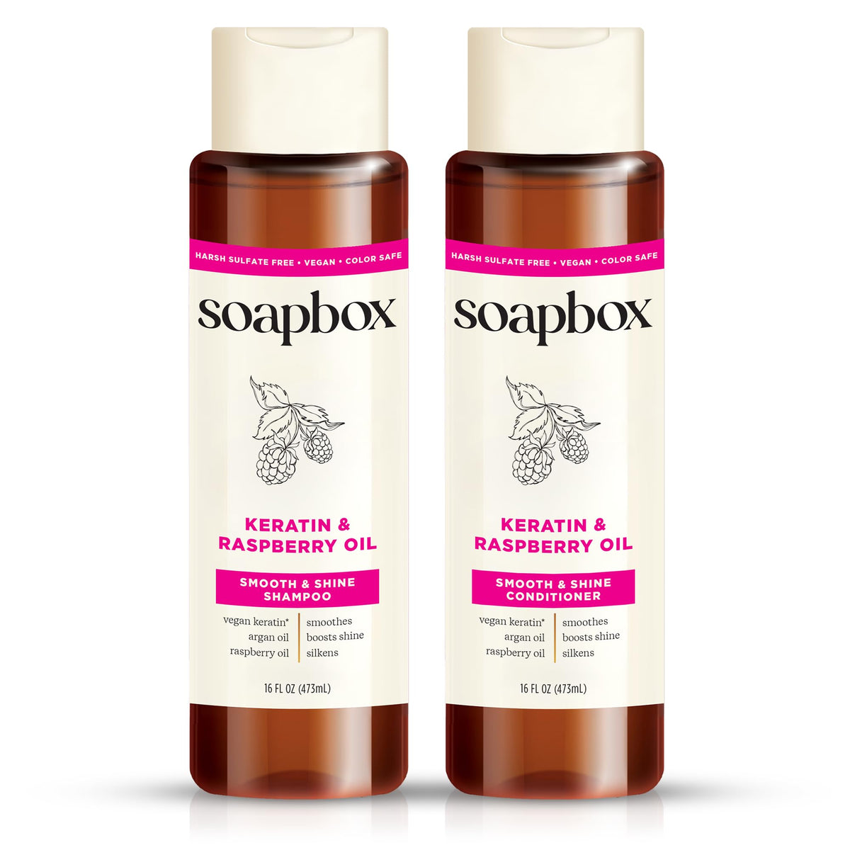 Shampooing et Après-Shampooing Soapbox 16oz avec packaging coloré