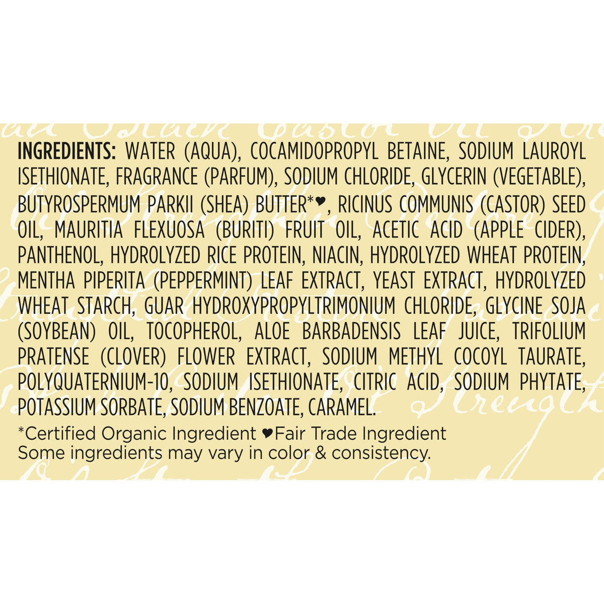 Shampooing Fortifiant Shea Moisture avec une vue panoramique de l'emballage
