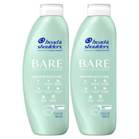 Shampooing Head & Shoulders BARE, bouteille avec étiquette détaillée