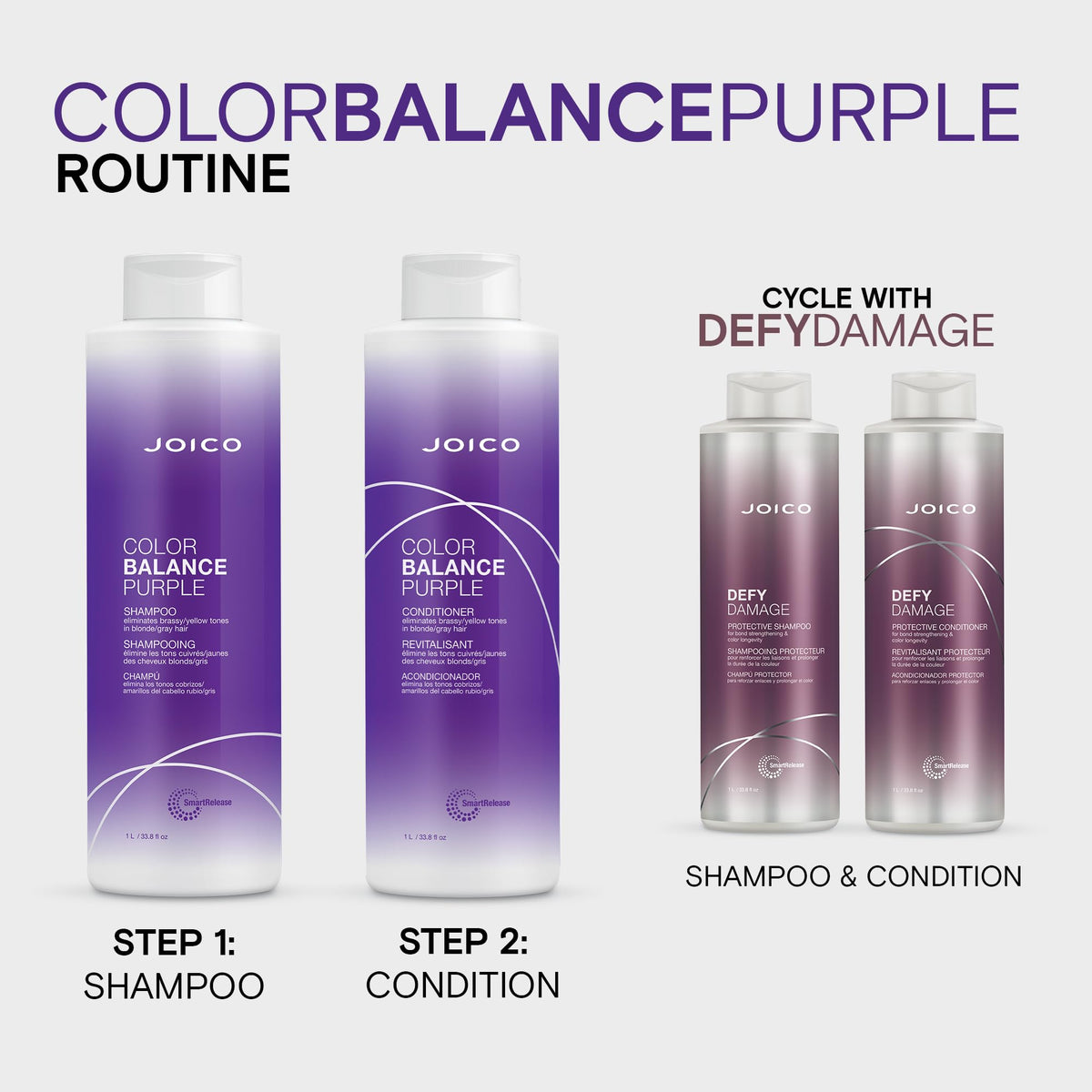 Shampooing Joico Color Balance dans une salle de bain moderne