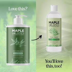 Shampooing Maple Holistics sur un fond en bois