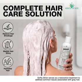 Shampooing Miracle of Aloe pour cheveux gris, vue latérale