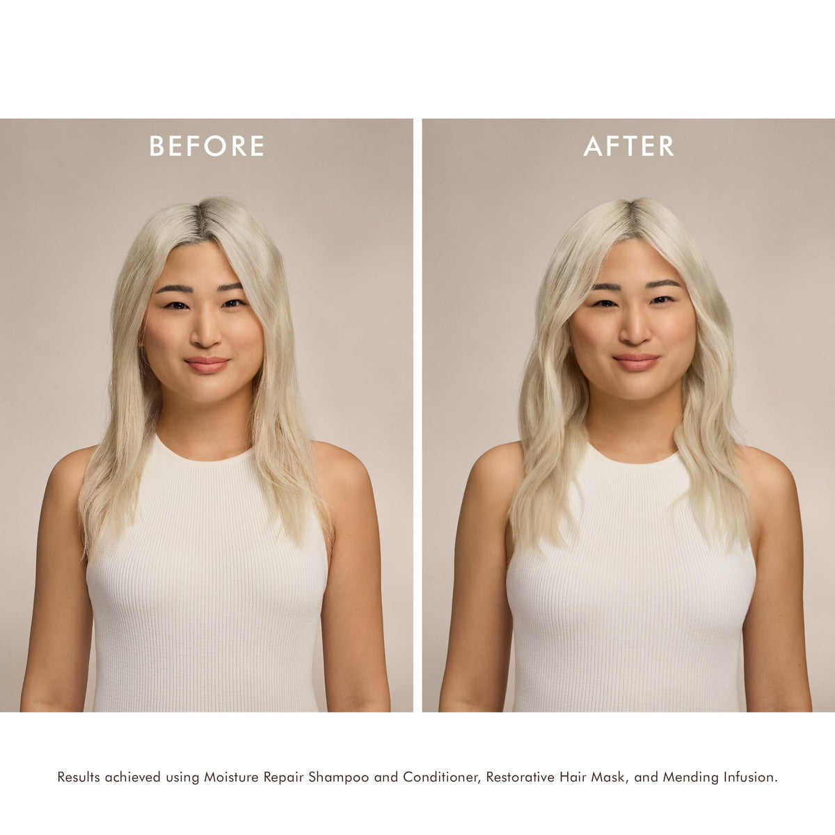 Shampooing Moroccanoil avec étiquette visible sur fond blanc