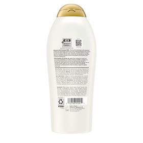 Shampooing OGX avec un parfum de coco, pêche blanche et beurre de karité