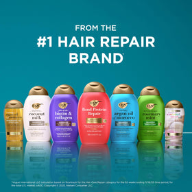 Shampooing OGX Biotin et Collagène avec accessoires de soin capillaire
