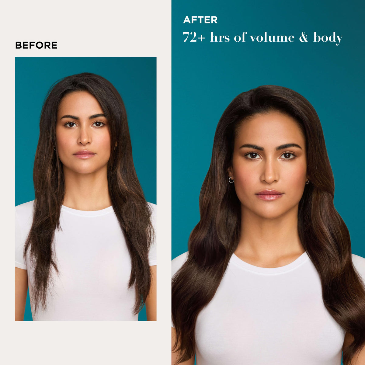 Shampooing OGX Biotin et Collagène avec mousse sur cheveux