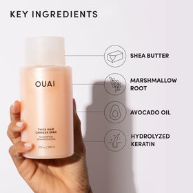 Shampooing OUAI dans une salle de bain moderne