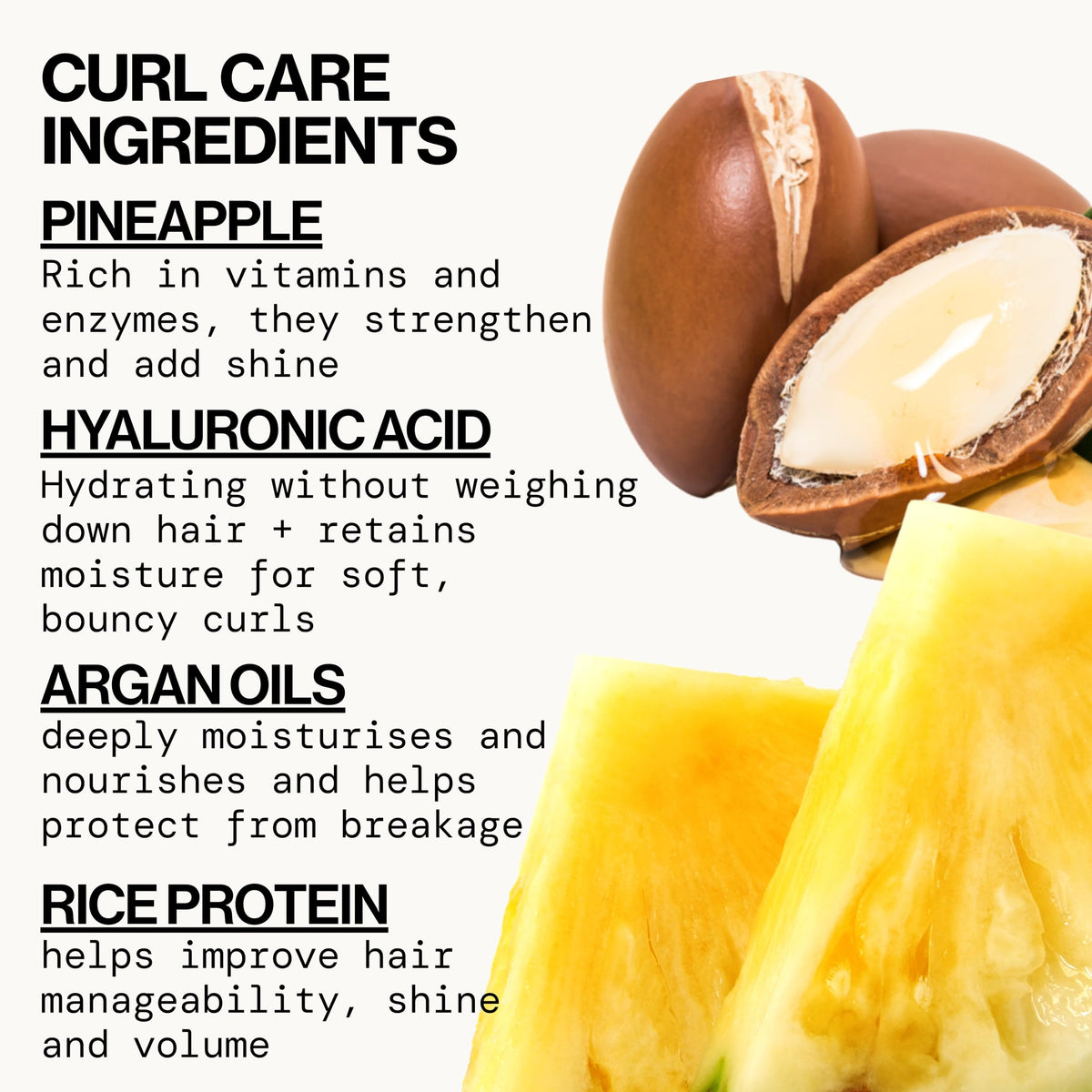 Shampooing Pacifica Curls Ananas avec ingrédients naturels autour