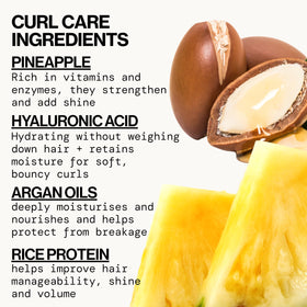 Shampooing Pacifica Curls Ananas avec ingrédients naturels autour