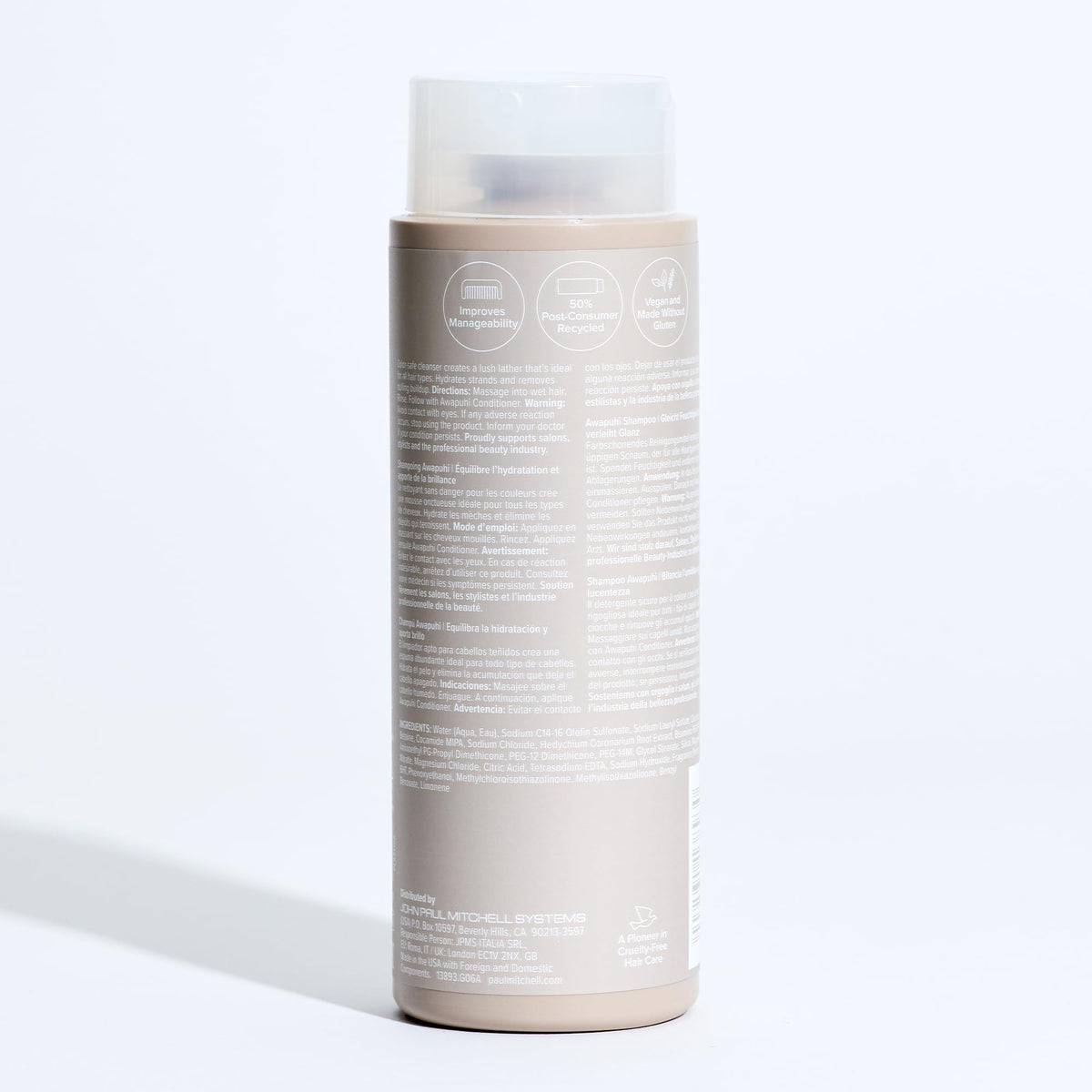 Shampooing Paul Mitchell Awapuhi avec une vue de l'arrière