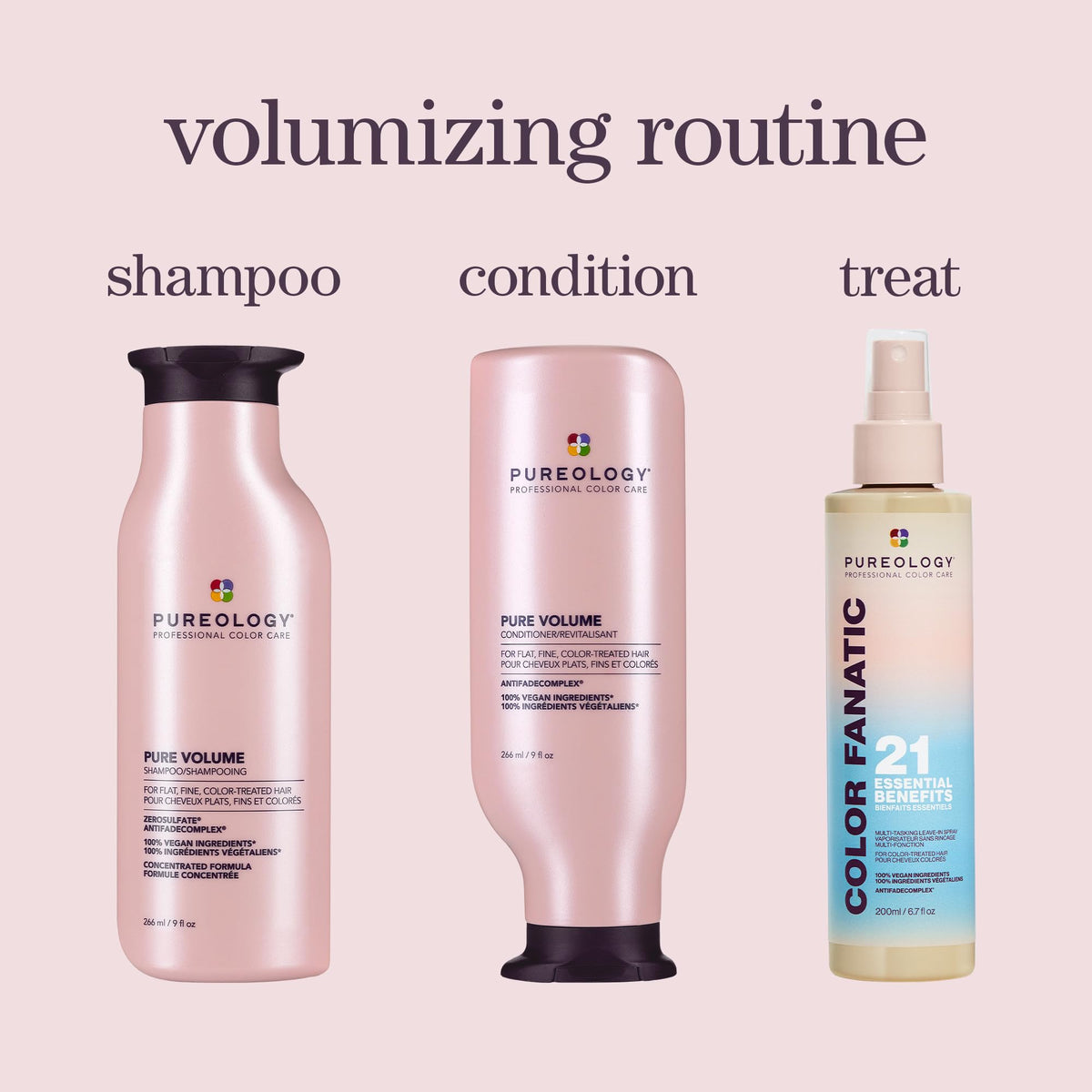 Shampooing Pureology Pure Volume sur un plan rapproché